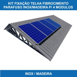 Kit Fixa��o Telha Fibrocimento Parafuso Inox/Madeira para 4 M�dulos
